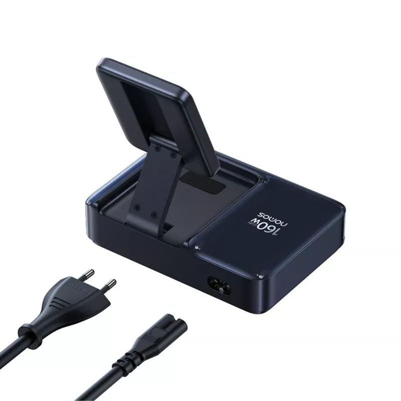 Baseus Nomos NH21 Qi2 160W estación de carga inalámbrica 5 en 1 con cable retráctil - negra