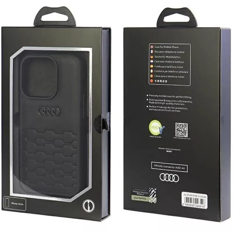 Funda rígida de piel sintética Audi GT para iPhone 15 Pro (6,1