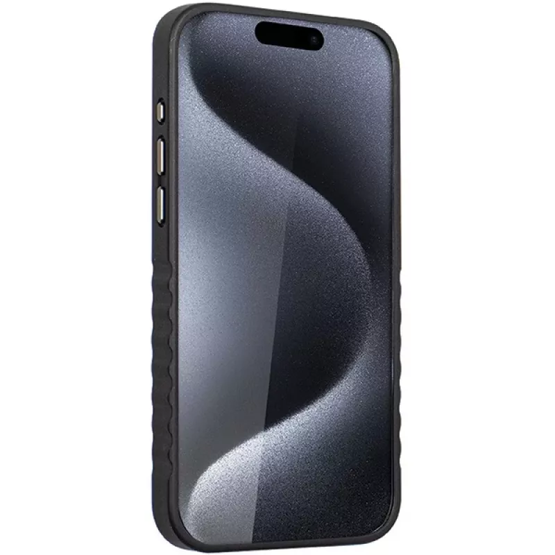 Funda rígida de piel auténtica MagSafe Audi para iPhone 15 Pro Max 6,7