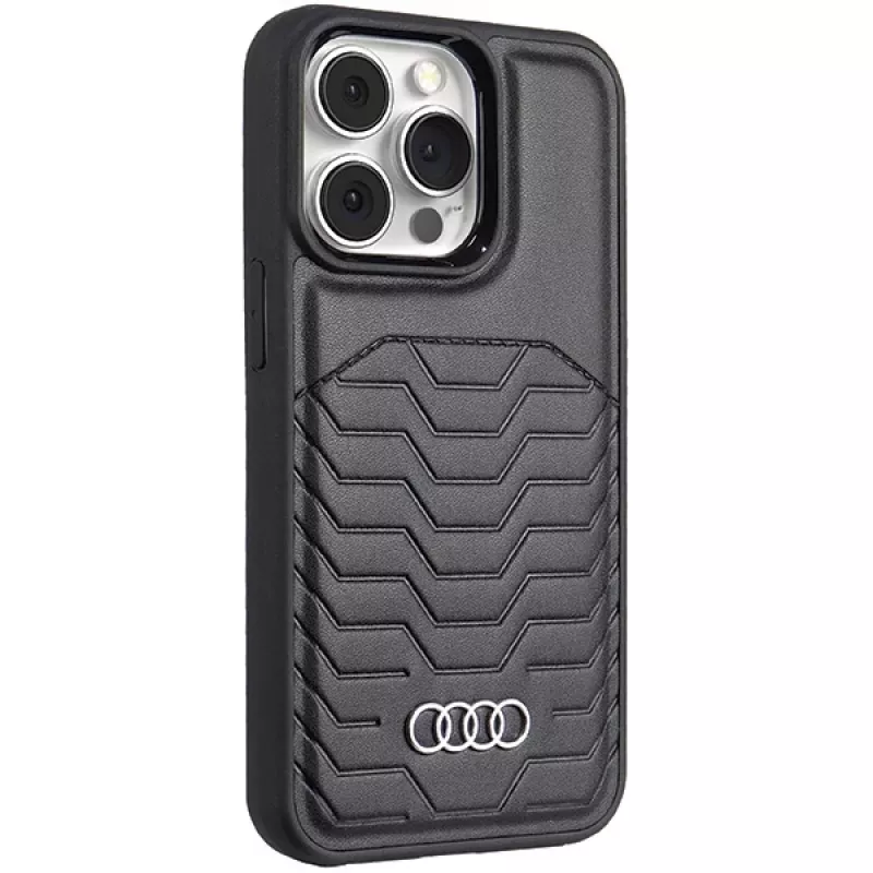Funda rígida de piel sintética MagSafe Audi para iPhone 13 Pro / 13 6,1 inch negra