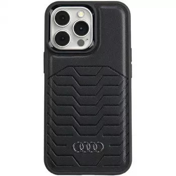 Funda rígida de piel sintética MagSafe Audi para iPhone 15 Pro 6,1