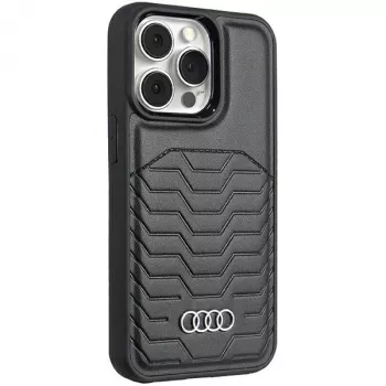 Funda rígida de piel sintética MagSafe Audi para iPhone 15 Pro 6,1