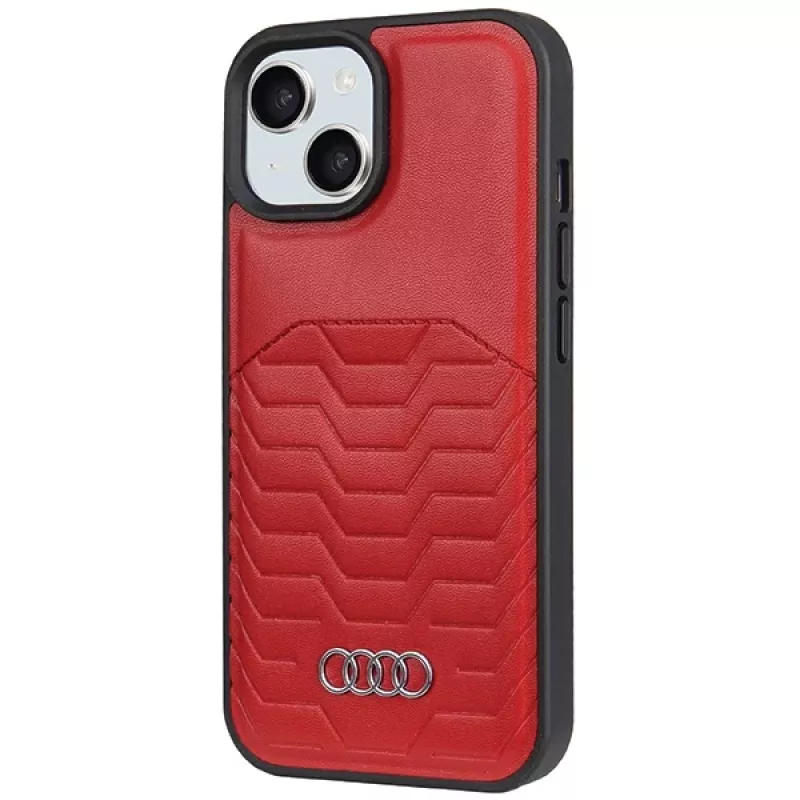 Funda rígida de piel sintética MagSafe Audi para iPhone 15 Plus / 14 Plus 6,7