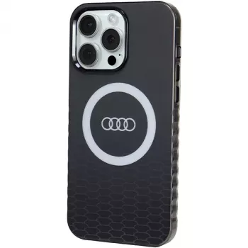 Funda MagSafe Audi IML Big Logo para iPhone 15 Pro Max 6,7 pulgadas negra rígida