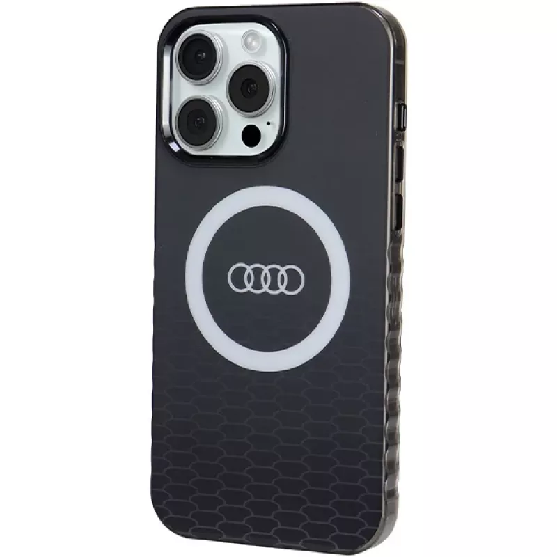 Funda MagSafe Audi IML Big Logo para iPhone 15 Pro Max 6,7 pulgadas negra rígida