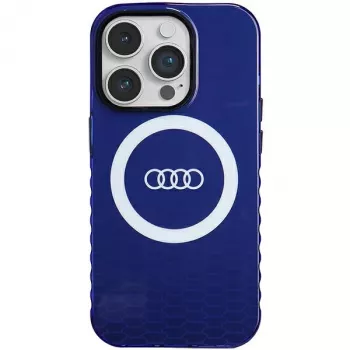 Audi IML Big Logo MagSafe Case para iPhone 14 Pro 6.1 azul marino carcasa rígida AU-IMLMIP14P-Q5/D2-BE