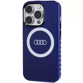 Audi IML Big Logo MagSafe Case para iPhone 14 Pro 6.1 azul marino carcasa rígida AU-IMLMIP14P-Q5/D2-BE