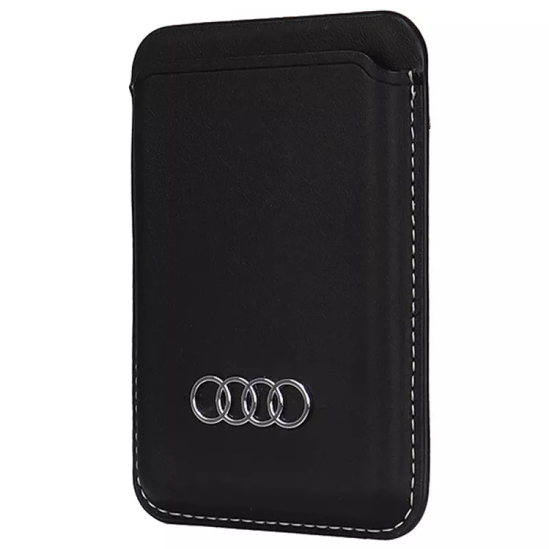 Audi cartera de piel sintética con compartimento para tarjetas negro MagSafe AU-MSCH-Q3/D1-BK