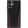 Audi piel genuina MagSafe Case para Samsung Galaxy S24 Ultra, negro-rojo, carcasa rígida inspirada en R8