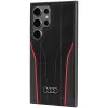 Audi piel genuina MagSafe Case para Samsung Galaxy S24 Ultra, negro-rojo, carcasa rígida inspirada en R8