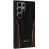 Audi piel genuina MagSafe Case para Samsung Galaxy S24 Ultra, negro-rojo, carcasa rígida inspirada en R8