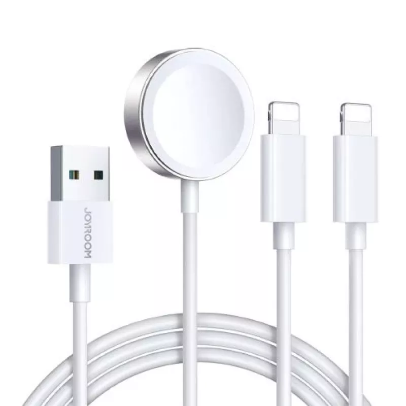 Joyroom S-IW007 cable de carga magnético 3 en 1 USB-A a Lightning/USB-C/Micro USB 1,2 m blanco