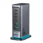 Cargador multipuerto GaN Joyroom JR-TCM02 65W 4x USB-C 2x USB-A enchufe EU Gris oscuro