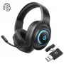 QCY Heroad V200 Auriculares gaming tri-modo con sonido envolvente 7.1, batería de 240 h, micrófono desmontable - Negro