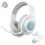 QCY Heroad V200 Auriculares gaming tri-modo con sonido envolvente virtual 7.1, batería de 240 h, micrófono desmontable - Blanco