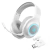 QCY Heroad V200 Auriculares gaming tri-modo con sonido envolvente virtual 7.1, batería de 240 h, micrófono desmontable - Blanco