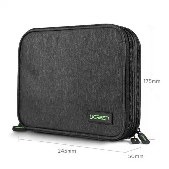 UGREEN Funda organizadora electrónica para disco duro HDD SSD teléfono cables accesorios 24,5 x 17,5 x 5 cm Gris (50147 LP149)