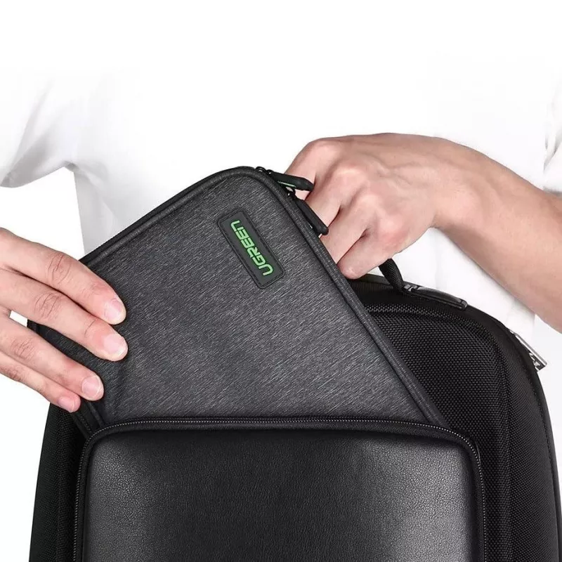 UGREEN Funda organizadora electrónica para disco duro HDD SSD teléfono cables accesorios 24,5 x 17,5 x 5 cm Gris (50147 LP149)