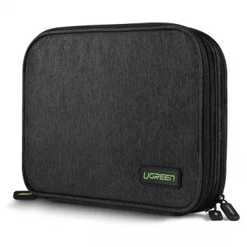 UGREEN Funda organizadora electrónica para disco duro HDD SSD teléfono cables accesorios 24,5 x 17,5 x 5 cm Gris (50147 LP149)