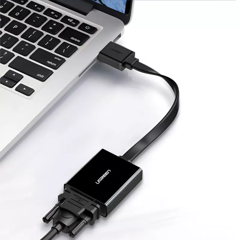 UGREEN Adaptador HDMI a VGA MM103, 25cm, Negro