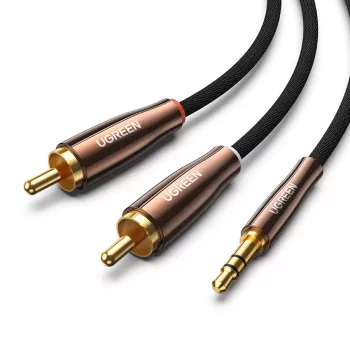 UGREEN Cable de audio 2x RCA (Cinch) a 3,5 mm, 2 m, Negro