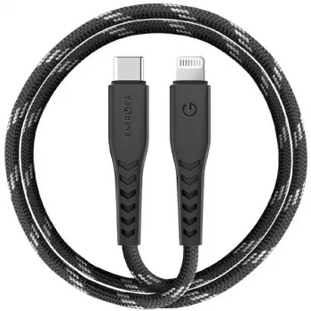 ENERGEA Nyloflex Cable USB-C a Lightning certificado MFi 1,5m Negro