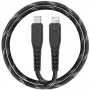 ENERGEA Nyloflex Cable USB-C a Lightning certificado MFi 1,5m Negro