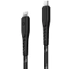 ENERGEA Nyloflex Cable USB-C a Lightning certificado MFi 1,5m Negro