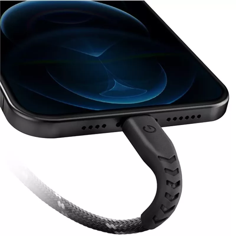 ENERGEA Nyloflex Cable USB-C a Lightning certificado MFi 1,5m Negro