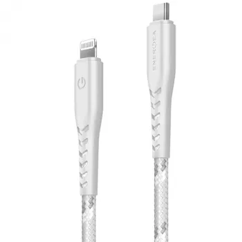 ENERGEA Nyloflex Cable USB-C a Lightning 1,5m Blanco MFI