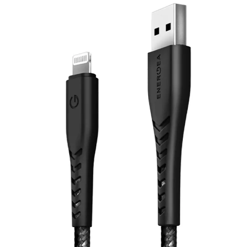 ENERGEA Nyloflex Cable de carga y sincronización USB-A a Lightning C89 MFi 1,5m Negro