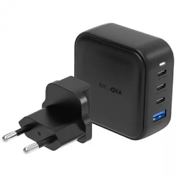 ENERGEA Travelite GAN100 Cargador GaN USB-C 100W 3C1A Negro US+EU
