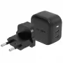 ENERGEA Travelite GAN45 Cargador de viaje GaN USB-C 45W de doble puerto con adaptadores US+EU, Negro