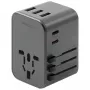 ENERGEA Travelworld Cargador USB 35,5W 3A2C con enchufes US/EU/UK/AU, Gunmetal