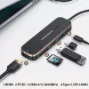 USAMS SJ575HUB01 Hub USB-C 2x USB-A USB-C PD HDMI Lector de tarjetas SD Micro SD Negro