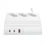 USAMS 65W Super SiFast Charging Toma de extensión USB EU Blanca CC160TC01 (US-CC160)