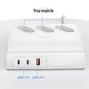 USAMS 65W Super SiFast Charging Toma de extensión USB EU Blanca CC160TC01 (US-CC160)