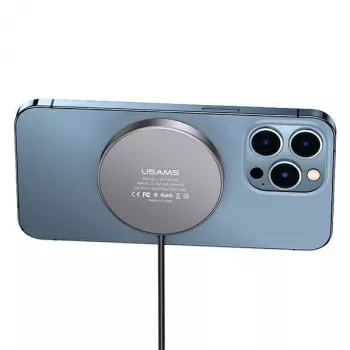 USAMS Cargador inalámbrico magnético 15W Aluminio Negro US-CD183