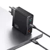 USAMS T52PD140W Fuente de alimentación GaN 140W con cable USB-C 240W, 2xUSB-C + 1xUSB-A, Carga rápida PD, Negro (US-CC168 + US-SJ581) Serie UM UMXLOGTC01