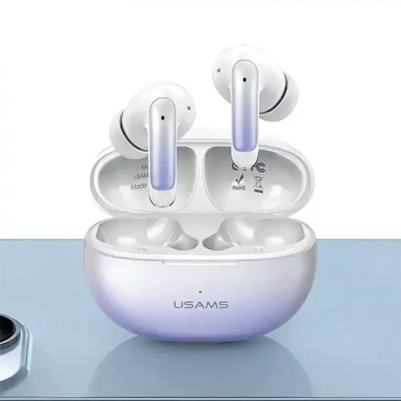 USAMS X-donseries Auriculares TWS Bluetooth 5.3 con ENC, Degradado lila-azul (US-XD19)