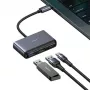 USAMS Hub USB-C 5 en 1 USB 2.0/USB 3.0/USB-C/TF/SD Gris oscuro SJ628HUB01 (US-SJ628)