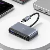 USAMS Hub USB-C 5 en 1 USB 2.0/USB 3.0/USB-C/TF/SD Gris oscuro SJ628HUB01 (US-SJ628)
