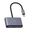 USAMS Hub USB-C 5 en 1 USB 2.0/USB 3.0/USB-C/TF/SD Gris oscuro SJ628HUB01 (US-SJ628)