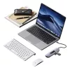 USAMS Adaptador hub USB-C 10 en 1 3x USB 3.0, SD/TF, HDMI, VGA, RJ45, PD 100W, Gris