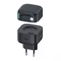 USAMS XMF Series CC202TC01 Cargador rápido GaN 35W con cable USB-C retráctil, Negro