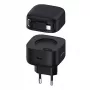 USAMS XMF Series CC209TC01 Cargador rápido GaN 35W con cable USB-C a Lightning retráctil, Negro