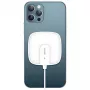 USAMS US-CD159 Cargador Inalámbrico Magnético 15W Extra Fino para iPhone 12 Serie Blanco