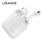 USAMS LU Series True Wireless Stereo Bluetooth 5.0 Auriculares con Estuche de Carga, Blanco, BHULU01 (US-LU001)
