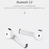 USAMS LU Series True Wireless Stereo Bluetooth 5.0 Auriculares con Estuche de Carga, Blanco, BHULU01 (US-LU001)