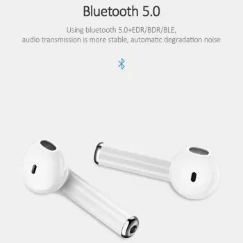 USAMS LU Series True Wireless Stereo Bluetooth 5.0 Auriculares con Estuche de Carga, Blanco, BHULU01 (US-LU001)